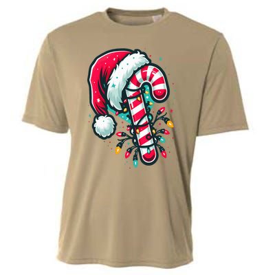 Candy Cane Crew Christmas Lights Family Matching Xmas  Cooling Performance Crew T-Shirt