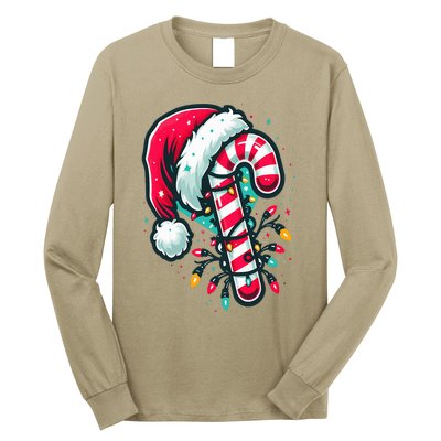 Candy Cane Crew Christmas Lights Family Matching Xmas  Long Sleeve Shirt