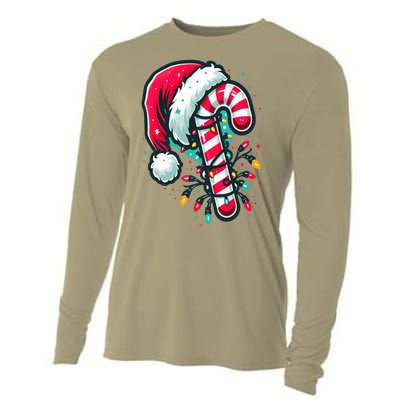 Candy Cane Crew Christmas Lights Family Matching Xmas  Cooling Performance Long Sleeve Crew