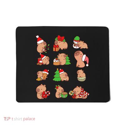 Cute Capy Christmas Capybara Lover Mousepad
