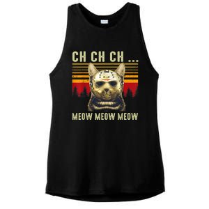 Ch Ch Ch Meow Meow Scary Friday Costume Halloween Cat Ladies PosiCharge Tri-Blend Wicking Tank