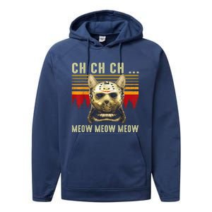 Ch Ch Ch Meow Meow Scary Friday Costume Halloween Cat Performance Fleece Hoodie