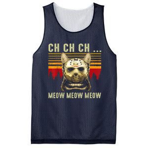 Ch Ch Ch Meow Meow Scary Friday Costume Halloween Cat Mesh Reversible Basketball Jersey Tank