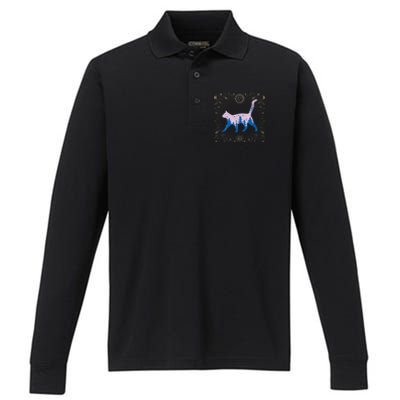 Cosmic Cat Performance Long Sleeve Polo