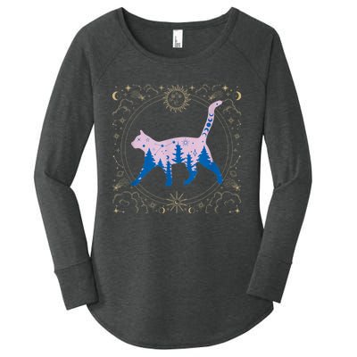 Cosmic Cat Women's Perfect Tri Tunic Long Sleeve Shirt