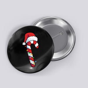 Christmas Candy Cane Santa Xmas Button