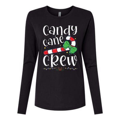 Candy Cane Crew Funny Christmas Candy Lover Xmas Womens Cotton Relaxed Long Sleeve T-Shirt