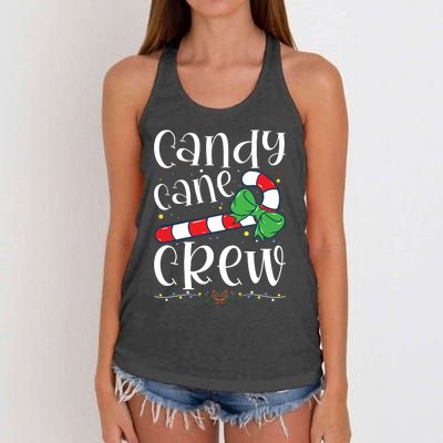 Candy Cane Crew Funny Christmas Candy Lover Xmas Women's Knotted Racerback Tank