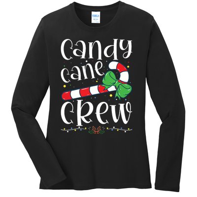 Candy Cane Crew Funny Christmas Candy Lover Xmas Ladies Long Sleeve Shirt