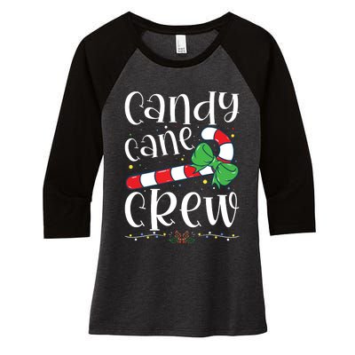 Candy Cane Crew Funny Christmas Candy Lover Xmas Women's Tri-Blend 3/4-Sleeve Raglan Shirt