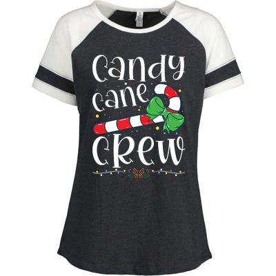 Candy Cane Crew Funny Christmas Candy Lover Xmas Enza Ladies Jersey Colorblock Tee