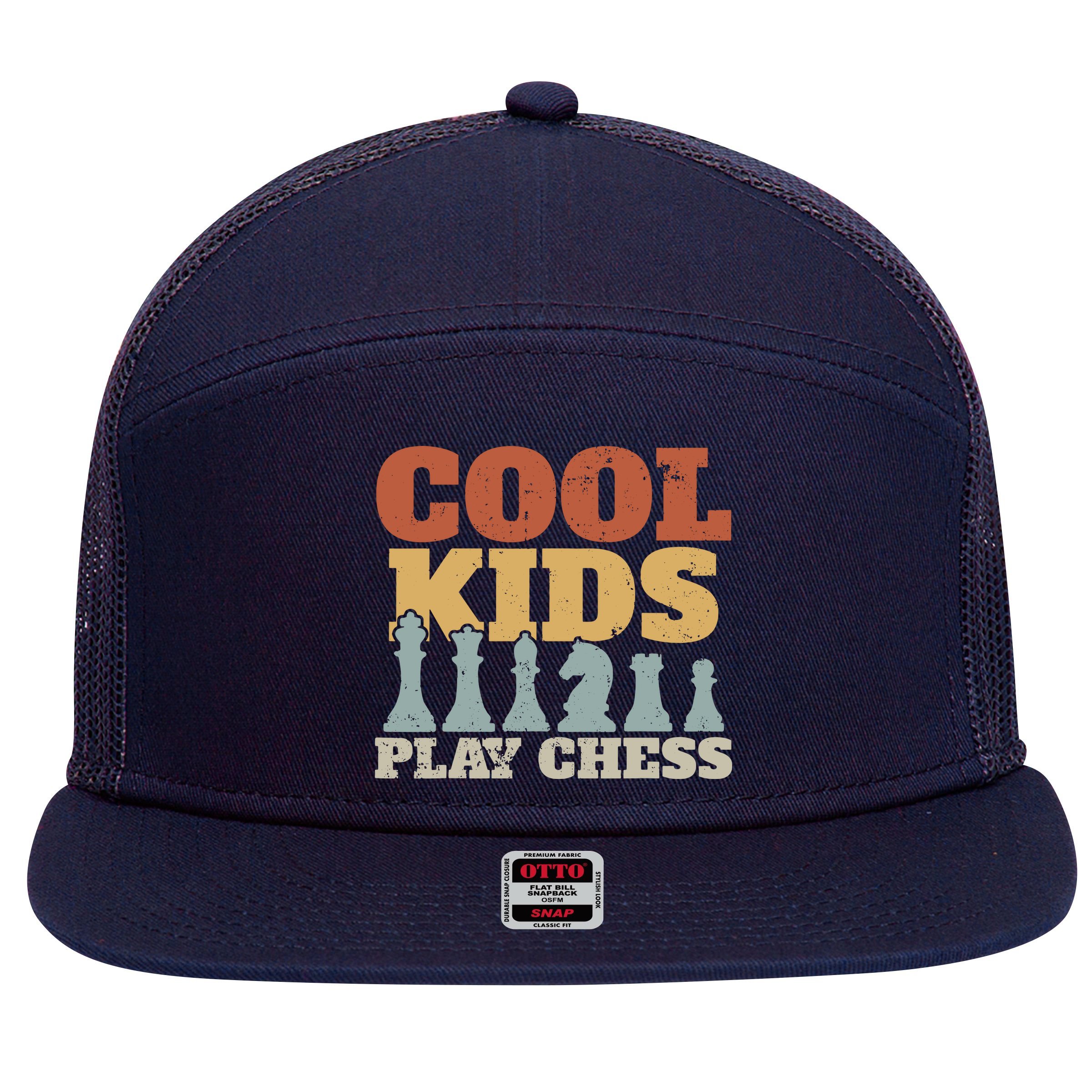 Chess Chessmen Chessboxing Gift For Cool Kids 7 Panel Mesh Trucker Snapback Hat