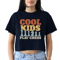 Chess Chessmen Chessboxing Gift For Cool Kids Women's Crop Top Tee