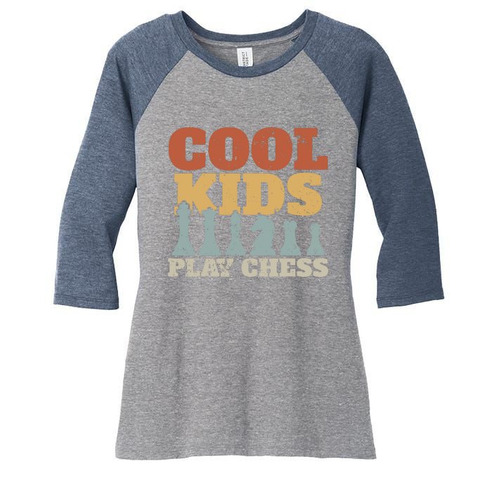 Chess Chessmen Chessboxing Gift For Cool Kids Women's Tri-Blend 3/4-Sleeve Raglan Shirt