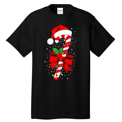 Christmas Candy Cane Women Pajamas Tall T-Shirt