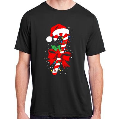 Christmas Candy Cane Women Pajamas Adult ChromaSoft Performance T-Shirt