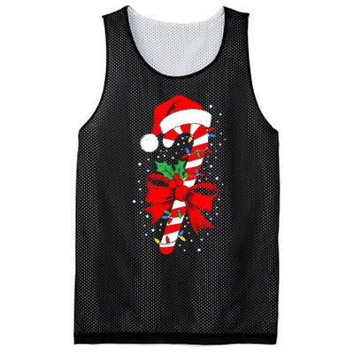 Christmas Candy Cane Women Pajamas Mesh Reversible Basketball Jersey Tank