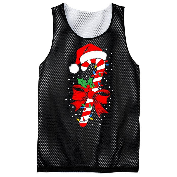 Christmas Candy Cane Women Pajamas Mesh Reversible Basketball Jersey Tank