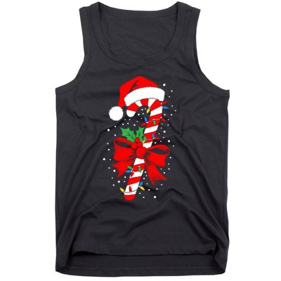 Christmas Candy Cane Women Pajamas Tank Top