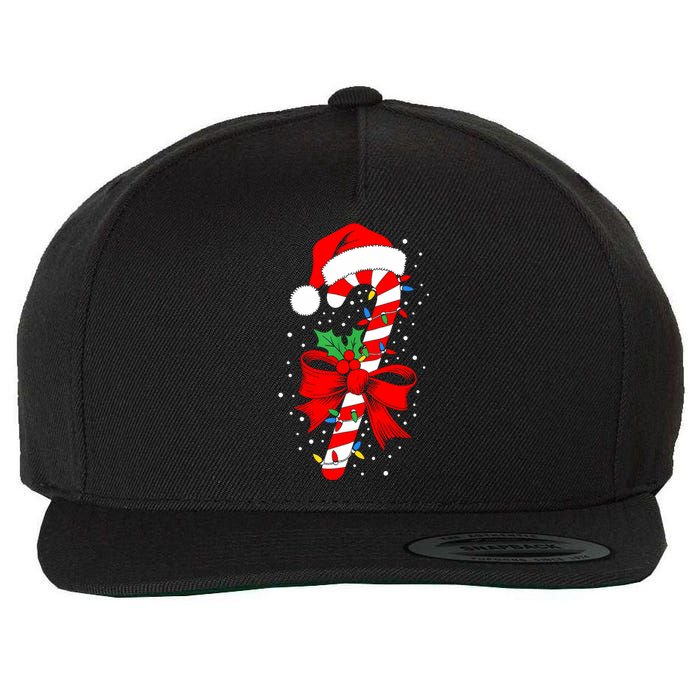 Christmas Candy Cane Women Pajamas Wool Snapback Cap