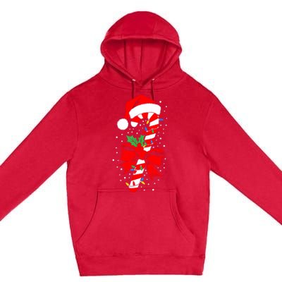 Christmas Candy Cane Women Pajamas Premium Pullover Hoodie