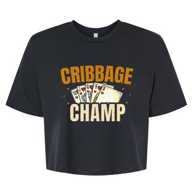 Cribbage Champ Card Game Players Bella+Canvas Jersey Crop Tee