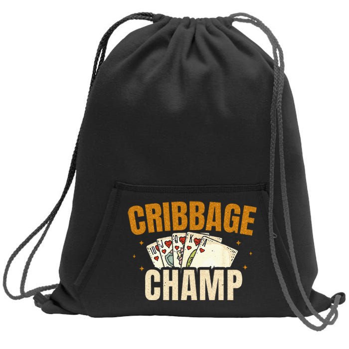 Cribbage Champ Card Game Players Sweatshirt Cinch Pack Bag