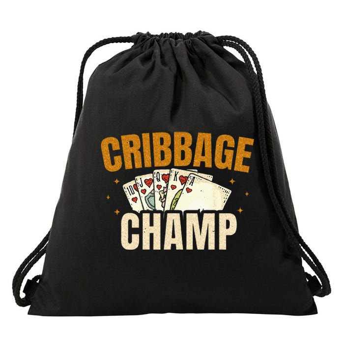 Cribbage Champ Card Game Players Drawstring Bag