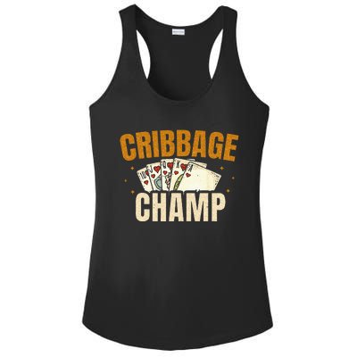 Cribbage Champ Card Game Players Ladies PosiCharge Competitor Racerback Tank