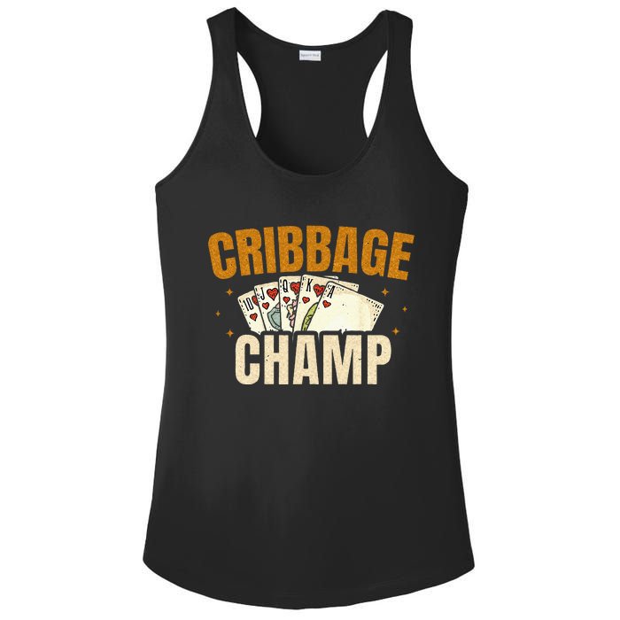 Cribbage Champ Card Game Players Ladies PosiCharge Competitor Racerback Tank