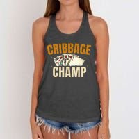 Cribbage Champ Card Game Players Women's Knotted Racerback Tank