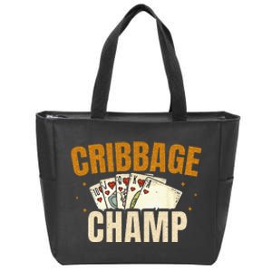 Cribbage Champ Card Game Players Zip Tote Bag