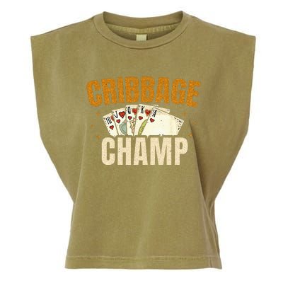 Cribbage Champ Card Game Players Garment-Dyed Women's Muscle Tee