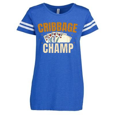 Cribbage Champ Card Game Players Enza Ladies Jersey Football T-Shirt