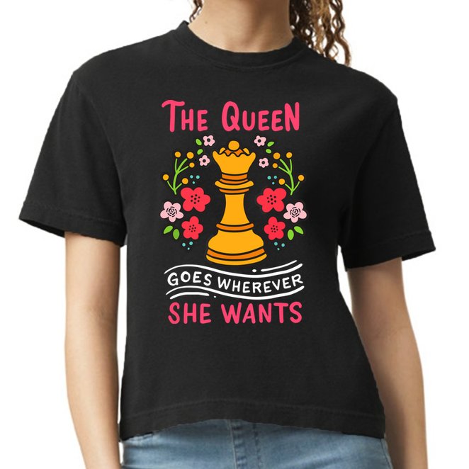 Chess Chessmen Chessboxing Queen Chess Player Gift Comfort Colors Boxy T-Shirt