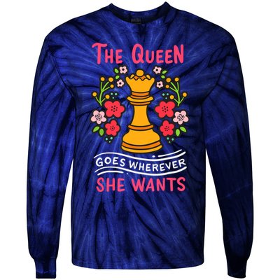 Chess Chessmen Chessboxing Queen Chess Player Gift Tie-Dye Long Sleeve Shirt