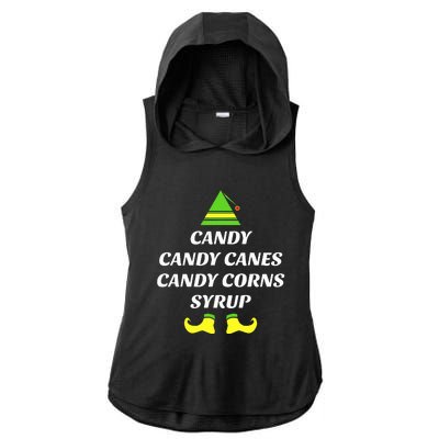 Candy Candy Canes Candy Corn Syrup Ladies PosiCharge Tri-Blend Wicking Draft Hoodie Tank