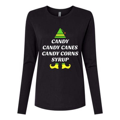 Candy Candy Canes Candy Corn Syrup Womens Cotton Relaxed Long Sleeve T-Shirt