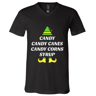 Candy Candy Canes Candy Corn Syrup V-Neck T-Shirt