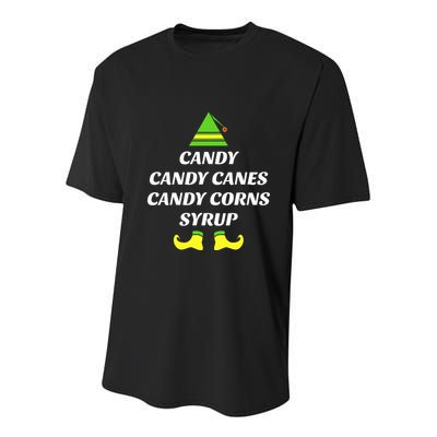 Candy Candy Canes Candy Corn Syrup Youth Performance Sprint T-Shirt