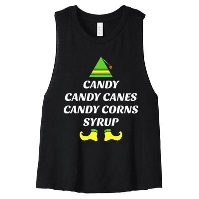 Candy Candy Canes Candy Corn Syrup Women's Racerback Cropped Tank