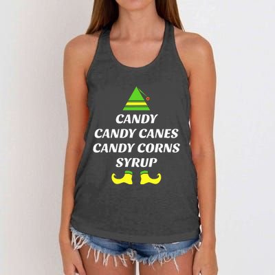 Candy Candy Canes Candy Corn Syrup Women's Knotted Racerback Tank