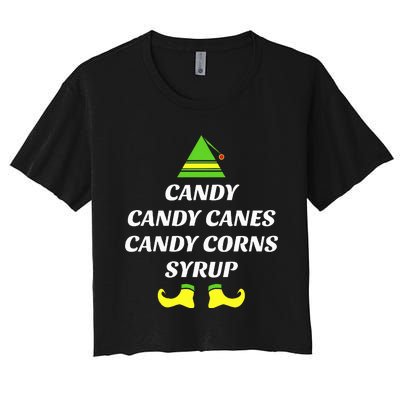 Candy Candy Canes Candy Corn Syrup Women's Crop Top Tee