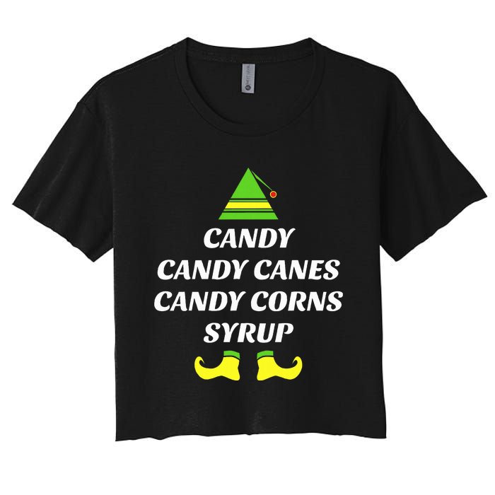 Candy Candy Canes Candy Corn Syrup Women's Crop Top Tee