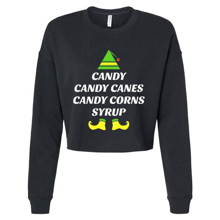 Candy Candy Canes Candy Corn Syrup Cropped Pullover Crew