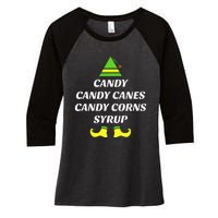 Candy Candy Canes Candy Corn Syrup Women's Tri-Blend 3/4-Sleeve Raglan Shirt