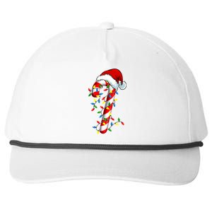 Christmas Candy Cane Santa Hat Women Snapback Five-Panel Rope Hat