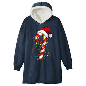 Christmas Candy Cane Santa Hat Women Hooded Wearable Blanket