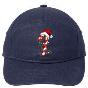 Christmas Candy Cane Santa Hat Women 7-Panel Snapback Hat