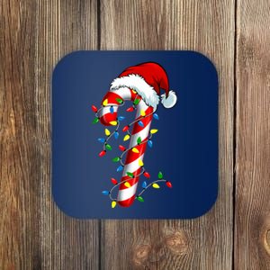 Christmas Candy Cane Santa Hat Women Coaster